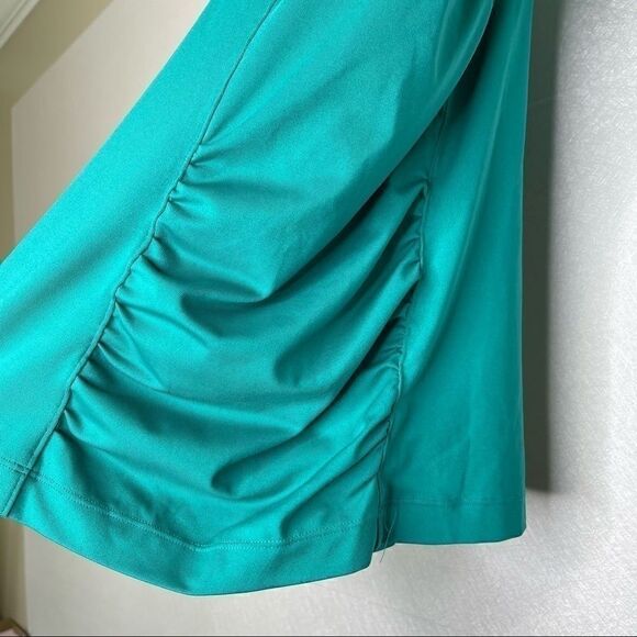 𝅺athleta Racerback Ruched Athletic Tank with Built in Bra Teal 34C - Picture 3 of 7